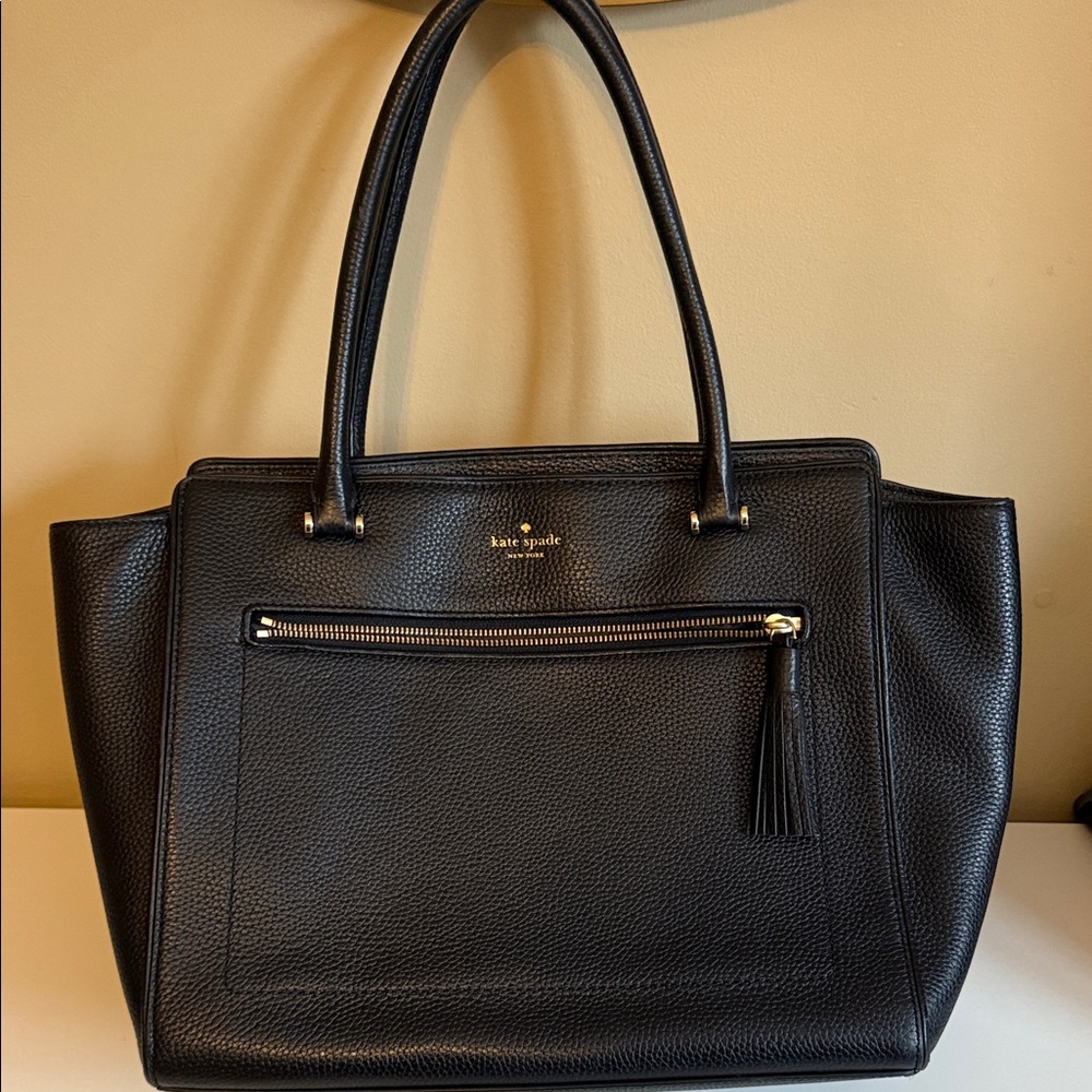 Kate Spade Black Pebbled Leather Tote